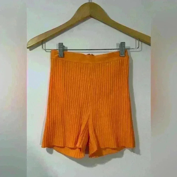 House of CB Orange Knit Shorts - Picture 1 of 4